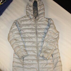Eddie Bauer 2 XL Womens Light Grey Duvet Long Sleeve Jacket
